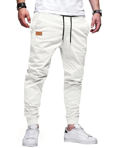 TARAINYA Hose Herren Chino Jogginghose Baumwolle Stretch Cargohosen Kordelzug Männer mit Taschen von TARAINYA