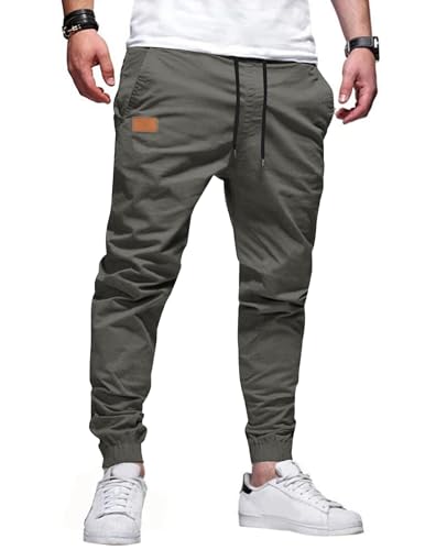 TARAINYA Hose Herren Chino Jogginghose Baumwolle Stretch Cargohosen Kordelzug Männer mit Taschen von TARAINYA