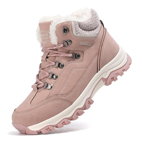 TARELO Winterschuhe Damen Rutschfest Winterstiefel Rosa 36 von TARELO SINCE 1986