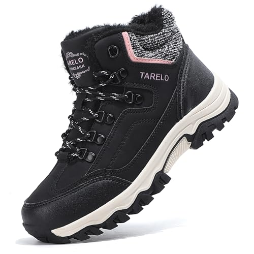 TARELO Winterschuhe Damen Rutschfest Winterstiefel Schwarz 37 von TARELO SINCE 1986