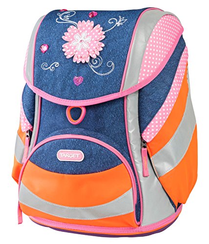 Target Sac à dos scolaire Jeans Kinder-Rucksack, 44 cm, Blau (Rouge/Bleu avec détails réflechissants) von TARGET