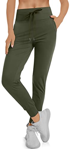 TARSE Damen Jogginghose mit Taschen und Kordelzug Lounge Running Sweatpants, Grün (Army Green), XX-Large von TARSE