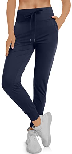 TARSE Damen Jogginghose mit Taschen und Kordelzug Lounge Running Sweatpants, Marineblau, X-Groß von TARSE