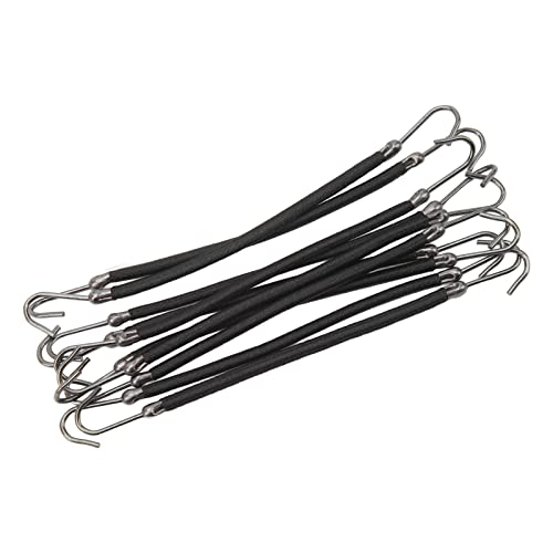 10 Stück Elastische Haarbandhaken für Frauen und Mädchen, Flexibler Pferdeschwanzhalter, Metallhaken, Mehrere Anwendbare Szenarien (BLACK) von TARSHYRY