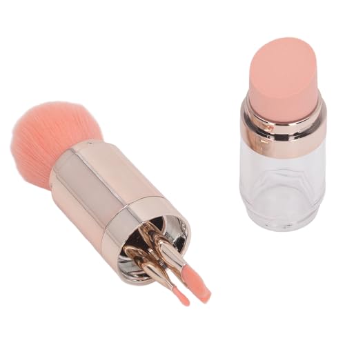 5-in-1-Make-up-Pinsel, Rose, Gold, Multifunktionaler Schwamm, Loser Puder, Augenbrauen, Lidschatten, Lippenpinsel, Einziehbarer Make-up-Pinsel für Reisen und Haushalt von TARSHYRY