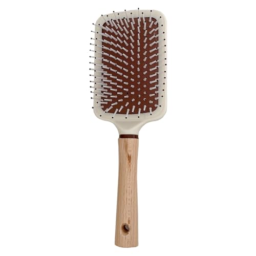 Entwirrungsbürste, Nass-trockene Entwirrungs-Haarbürsten, Kissen-Haarbürste, Minimalistische Entwirrungs-Massagebürste mit Holzgriff für den Friseursalon zu Hause (Quadrat) von TARSHYRY