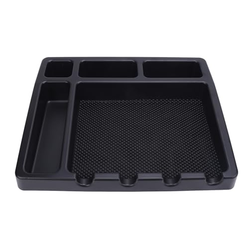 Friseurstation, Friseur Organizer Tablett mit 4 Kerben Anti Slip Matte Haarschnittwerkzeuge Clipper Guard Halter Barber -Werkzeugbox für Keeper Clipper Guard Holder Organizer von TARSHYRY