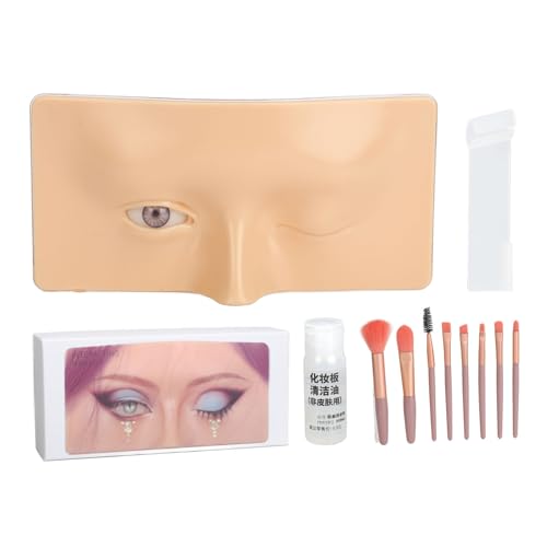 Make-up-Übungs-Gesichtsbrett, Wiederverwendbares 3D-Silikon, Lidschatten, Wimpern, Eyeliner, Kosmetische Kontaktlinsen, Augenbrauen, Geeignet für Make-up-Anfänger und Profis von TARSHYRY