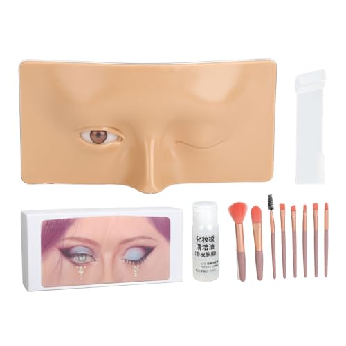 Make-up-Übungs-Gesichtsbrett, Wiederverwendbares 3D-Silikon, Lidschatten, Wimpern, Eyeliner, Kosmetische Kontaktlinsen, Augenbrauen, Geeignet für Make-up-Anfänger und Profis von TARSHYRY