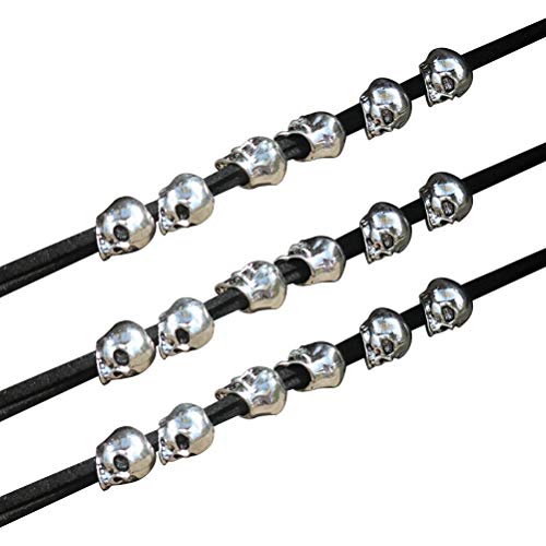 TARSHYRY 3D -Skelett Haarverzierung Gothic Punk Retro Seilkopfschmuck Elastic Haartbänder für Frauen Mädchen Halloween Party Accessoire Bronze Antike Silber 86 Cm 20g (Altes Silber + schwarzes Seil von TARSHYRY