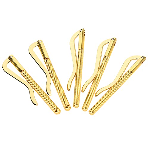 TARSHYRY 5pcs 80 Mm Geld Geld Geldbörse Elektropliert Stahl Hohe Härte Feder Antike Gebürstete Schwarze Goldene Bronze mit Anti-Anti-für Leder-Brieftaschen Banknoten (Gold) von TARSHYRY