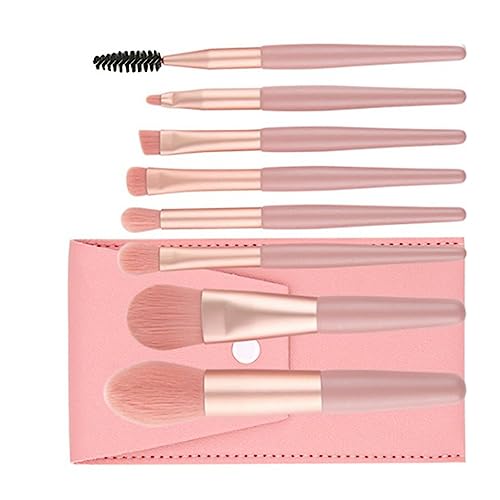 TARSHYRY 8pcs Make -up Pinsel Set Mini Tragbares Kosmetisches Pinsel -Kit mit Holzgriff für Highlight Concealer Lidschatten Foundation Rouge Professionelle Synthetische Faser Weiche von TARSHYRY