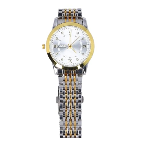 TARSHYRY Herren-Business-Quarzuhr, Edelstahl-Armbanduhr, Leuchtendes Datum, Kalender, Chronograph mit Armband für Professionelle Elite (weißes Zifferblatt) von TARSHYRY