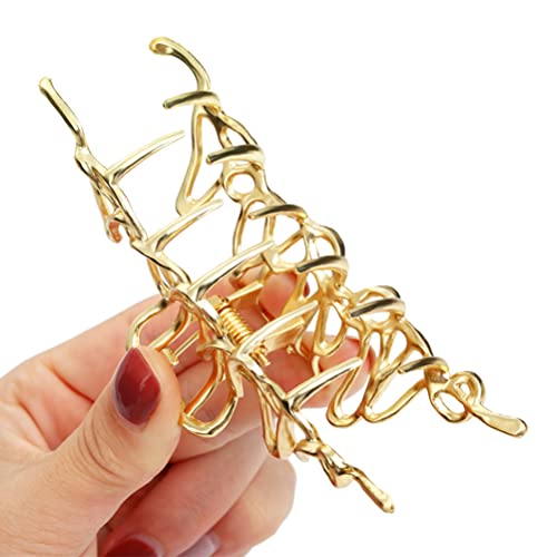 TARSHYRY METAL -LEGRAUCH -Klauenklammern für Frauen Lockiges Süßes Haarzubehör Dicke Haarklammern Barretteskiefer, Langlebige Elegante Haargriffe für Tägliche oder Bankettdekoration (2PCS) von TARSHYRY
