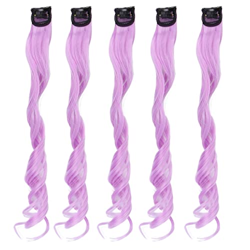 TARSHYRY Mode Lange Lockige Lockige Färbung Im Haarstück Hebt die Haarverlängerung für Frauen Mädchen Hervor (PURPLE) von TARSHYRY