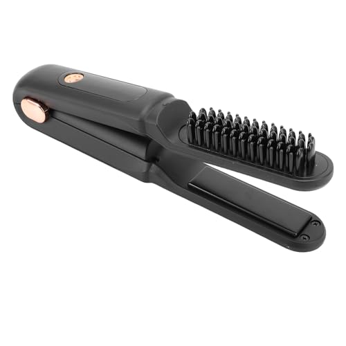 TARSHYRY Schnurloses Haarglätterbürste 2 in 1 Tragbarer Heißer Bürstenglattkamm mit Digitalem Display 3500mAh Batterie für Frauen Männer Reisen nach Hause Verwenden ABS -Material. (BLACK) von TARSHYRY