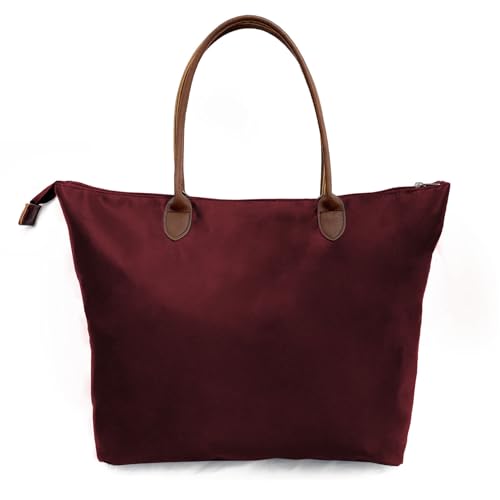 TASSINI TRENDS T Große, leichte Tragetasche für Damen, stilvolle Hobo-Handtasche für Wochenende, Reisen, Einkaufen und Arbeit, Burgunder TASSINI TRENDS T Große, leichte Tragetasche für Damen, stilvolle Hobo-Handtasche für Wochenende, Reisen, Einkaufen und Arbeit, Burgunder von TASSINI TRENDS
