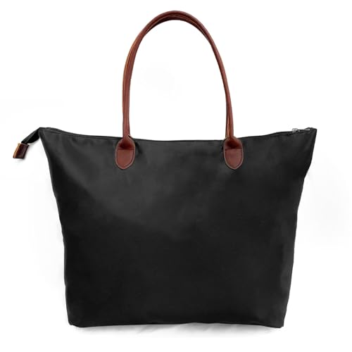 TASSINI TRENDS T Große, leichte Tragetasche für Damen, stilvolle Hobo-Handtasche für Wochenende, Reisen, Einkaufen und Arbeit, Schwarz von TASSINI TRENDS