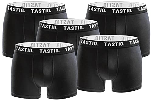 TASTIQ | Herren Boxershorts 5er Pack | Boxer Briefs aus Baumwolle All Black - Größe S von TASTIQ