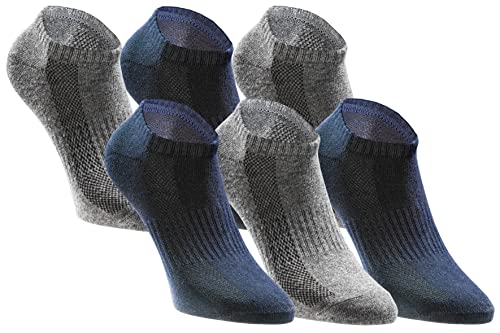 TASTIQ | Sneaker Socken Damen und Herren | Sneakersocken aus Baumwolle im 6er Pack | Navygrau - Gr. 43-46 von TASTIQ