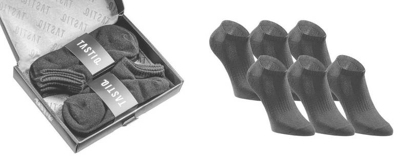 TASTIQ Sneakersocken 6er Pack TASTIQ Socken Herren Sneakersocken Baumwolle Grau Größe: von TASTIQ