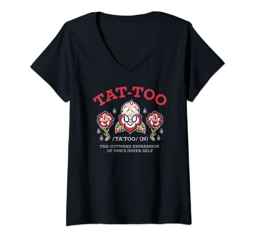Damen TAT-TOO TA'TOO - Tattoo Definition Zitat - The Outward T-Shirt mit V-Ausschnitt Damen TAT-TOO TA'TOO - Tattoo Definition Zitat - The Outward T-Shirt mit V-Ausschnitt von TAT-TOO TA'TOO - Tattoo Definition Quote