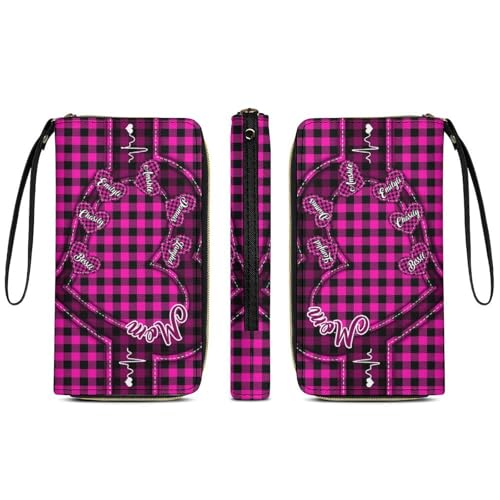 TATLETATLE Grandma's Little Sweethearts – Personalisierte lange Geldbörse aus Leder mit Namen – individueller Name Geldbörse für Frauen, Geburtstag, liebevolles Geschenk für Großmutter, Mutter, von TATLETATLE