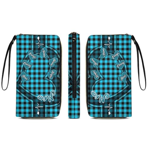 TATLETATLE Grandma's Little Sweethearts – Personalisierte lange Geldbörse aus Leder mit Namen – individueller Name Geldbörse für Frauen, Geburtstag, liebevolles Geschenk für Großmutter, Mutter, von TATLETATLE