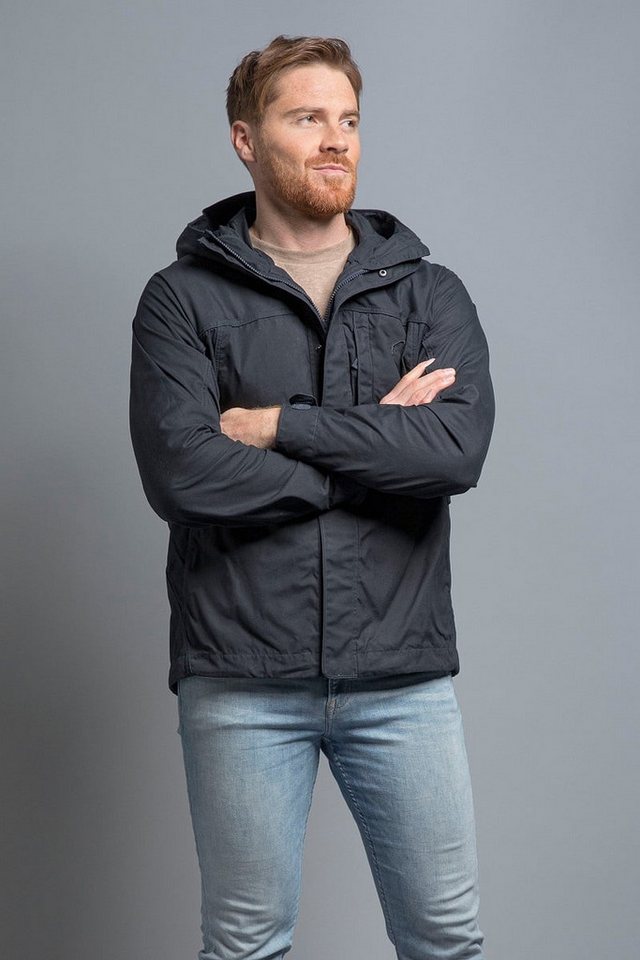 TATONKA® Funktionsjacke Übergangsjacke Jesper Hooded aus Baumwollmischgewebe dunkelblau Herren von TATONKA®