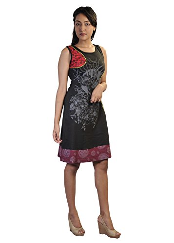 TATTOPANI Damen Sommer ärmelloses Kleid mit Blumenmuster Print & Emberidery… von TATTOPANI