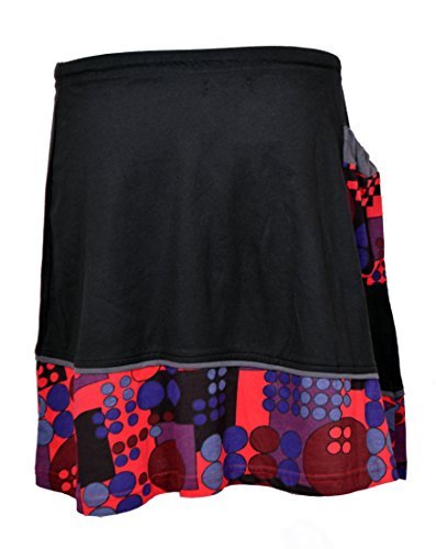 TATTOPANI knielangen Rock mit elastischem Bund und Bunte Blase Print- Bubble Skirt -(BLACK-TSK169-XL) von TATTOPANI