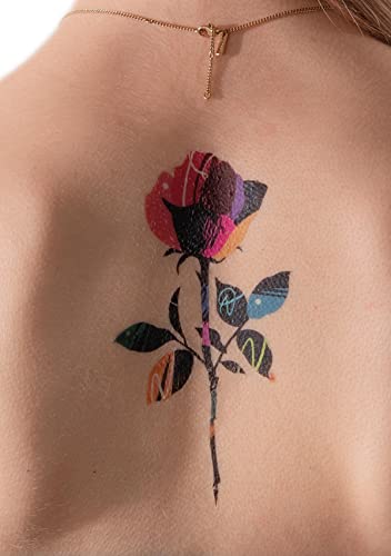 TATYOU® Premium Qualität Temporäres-Tattoo | Original Designs von Top-Künstler Polyc_SJ | Vegan und für empfindliche Haut | Mann, Frau Kind (Lovely Rose) von TATYOU