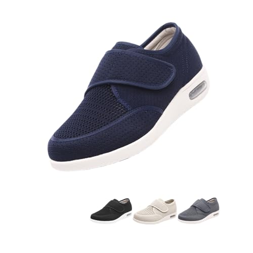 Diabetiker Ödem Schuhe - Mit Klettverschluss Sneakers Damen Geschwollene Füße Mesh Atmungsaktiv Einfaches An- Und Ausziehen (Blue, Erwachsene, Damen, 40, Numerisch, EU Schuhgrößensystem, X-Weit) von TAUAYNN