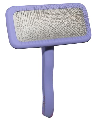 TAURO PROLINE - Brush Rectangular L | Hochwertige Bürste für Hunde und Katzen mit sanftem, flexiblen Kissen und ergonomischem Design. | Inhalt: 1x Fellbürste in Lila, Maße: Rechteckig, 12x 17 cm von TAURO PROLINE