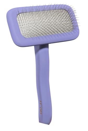 TAURO PROLINE - Brush Rectangular M | Hochwertige Bürste für Hunde und Katzen mit sanftem, flexiblen Kissen und ergonomischem Design. | Inhalt: 1x Fellbürste in Lila, Maße: Rechteckig, 9 x 17 cm von TAURO PROLINE