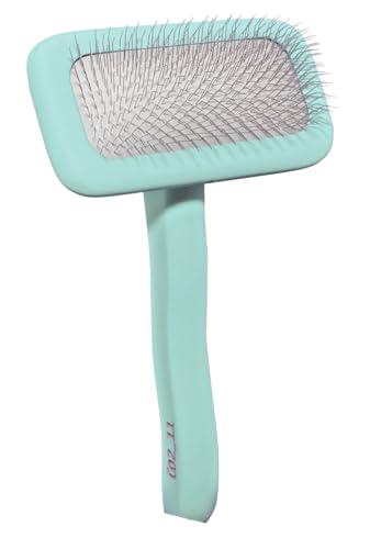 TAURO PROLINE - Brush Rectangular M | Hochwertige Bürste für Hunde und Katzen mit sanftem, flexiblen Kissen und ergonomischem Design. | Inhalt: 1x Fellbürste in Mint, Maße: Rechteckig, 9 x 17 cm von TAURO PROLINE