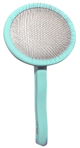 TAURO PROLINE - Brush Round | Hochwertige Bürste für Hunde und Katzen mit sanftem, flexiblen Kissen und ergonomischem Design. | Inhalt: 1x Fellbürste in Mint, Maße: Rund, 9 x 19 cm von TAURO PROLINE