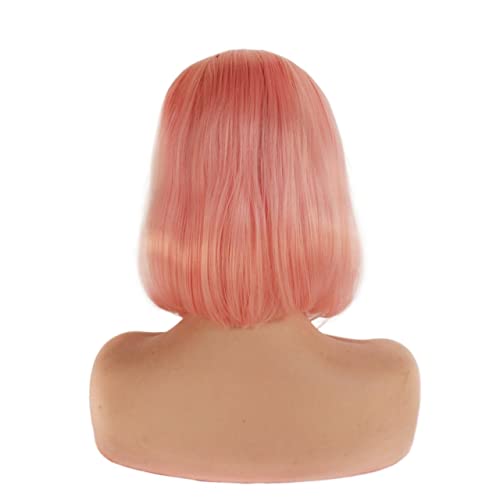 Perücke for Frauen, kurze Bob-Perücken for Frauen, federnd, rosa, gemischt, blond, Spitze vorne, synthetische Perücke, Kostüm, Cosplay, Haarschönheit for Party von TAYGUM