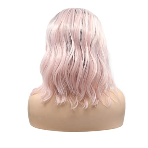 Perücke for Frauen, schulterlange, gewellte Perücken for Frauen, Ombre-Blond-Rosa mit dunklen Wurzeln, synthetisches Lace-Front-Haar, modisch for Party von TAYGUM