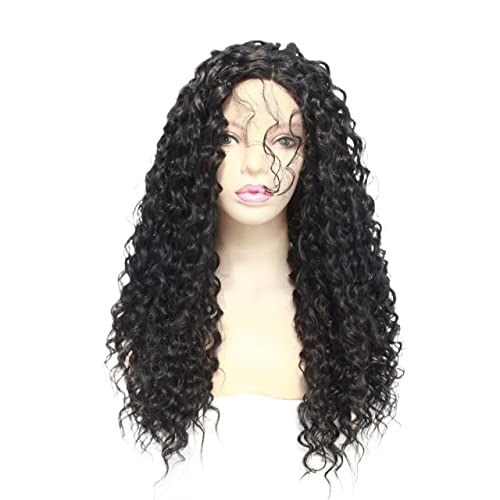 Perücke for Frauen, schwarze verworrene lockige Perücke for Frauen, flauschiges, tief gewelltes Haar mit Babyhaar, transparente Spitzenfront-Perücken, perfekt for den Alltag von TAYGUM