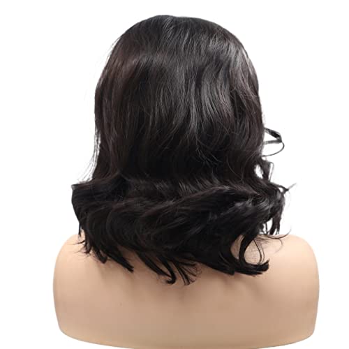 Perücken Haar for Frauen, kurze Wellen, Bob-Perücken for Frauen, Pastellschwarz, Spitze vorne, synthetische Perücke, tägliche Party, Cosplay, Haar, bezaubernd for den Alltag von TAYGUM