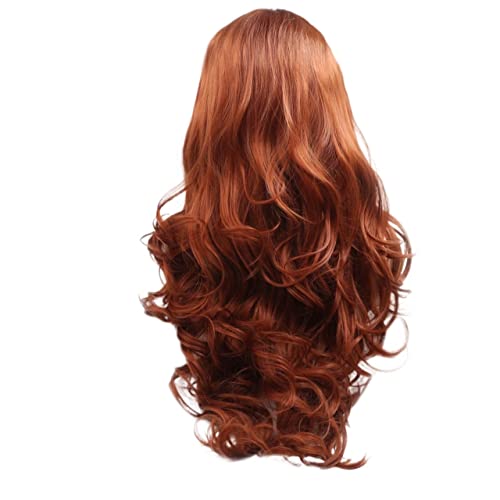 Perücken Haar for Frauen, lange lockige Wellenperücken for Frauen, flauschiger Mittelteil, Haaransatz, synthetische Lace-Front-Perücke, Cosplay-Haar, perfekt for Party von TAYGUM