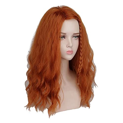 Perücken Haar for Frauen Lange gewellte Perücken mit Geflochtenen for Frauen Flauschige orangefarbene synthetische Perücke Kostüm Cosplay Haarmode for den Alltag von TAYGUM