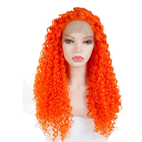 Perücken Haar for Frauen Lange verworrene lockige Perücke for Frauen Ombre Orange Lace Front Perücken Party Kostüm Cosplay Haarmode for den Alltag von TAYGUM