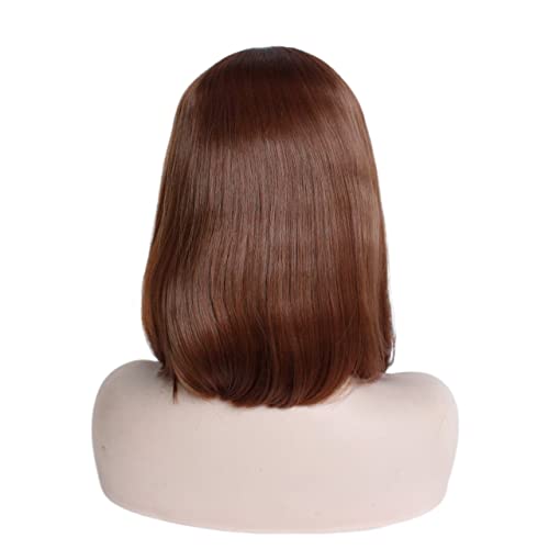 Perücken Haar for Frauen Schulterlange Bob-Perücken for Frauen Seidige braune Spitzefront-Synthetikperücke Kostüm Cosplay Haar Charmant for den Alltag von TAYGUM