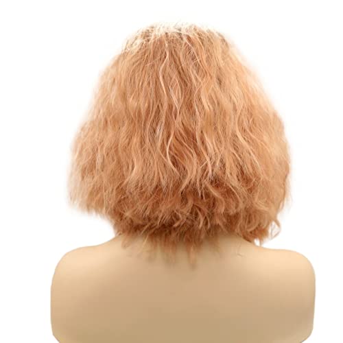 Perücken Haare for Frauen Kurze verworrene lockige Perücken for Frauen Ombre Hellorange mit dunklen Wurzeln Synthetische Lace-Front-Perücke Charmant for Party von TAYGUM