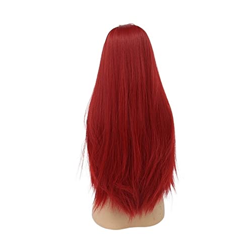 Perücken Haare for Frauen Lange rote glatte Haare Perücken for Frauen Mittelteil Haaransatz Party Halloween Kostüm Cosplay Perücke Schönheit for Party von TAYGUM