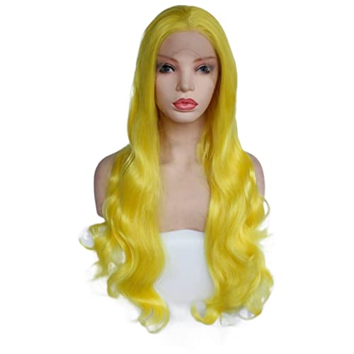 Wigs Hair For Women Long Body Wave Wigs for Women Yellow Fluffy Synthetic Lace Front Wig Party Costume Cosplay Hair Perfect for Party von TAYGUM