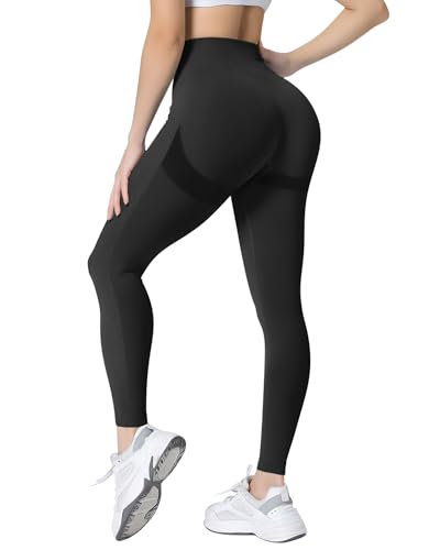 TAYOEA Damen Sport Leggings Scrunch Butt Leggings Nahtlos Push up Leggings Blickdicht Yogahose Hohe Taille Fitnesshose Übung Fitness Joggen von TAYOEA