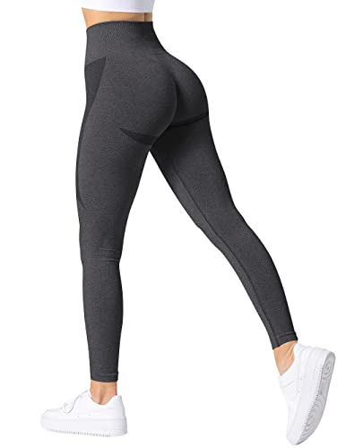 TAYOEA Damen Sport Leggings Nahtlose Booty Lifting Leggings Smile Contour Yogahose Blickdichte Gym Fitness Hohe Taille Sporthose Grau,L von TAYOEA